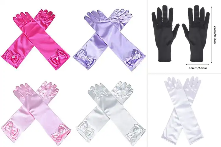 Detailed view of Best Girls Costume Gloves: Magic & Elegance